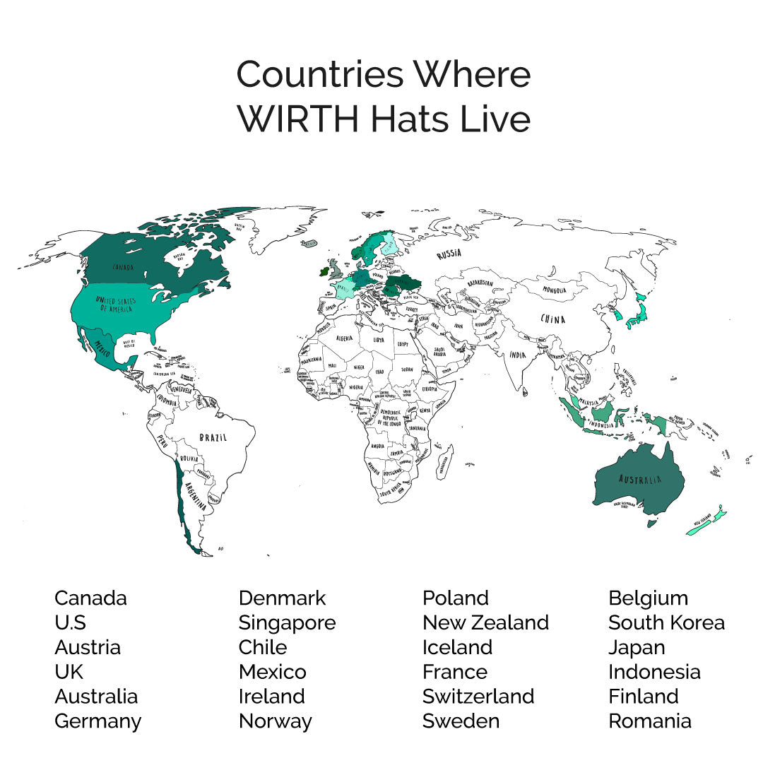 Countries Where WIRTH Hats Live