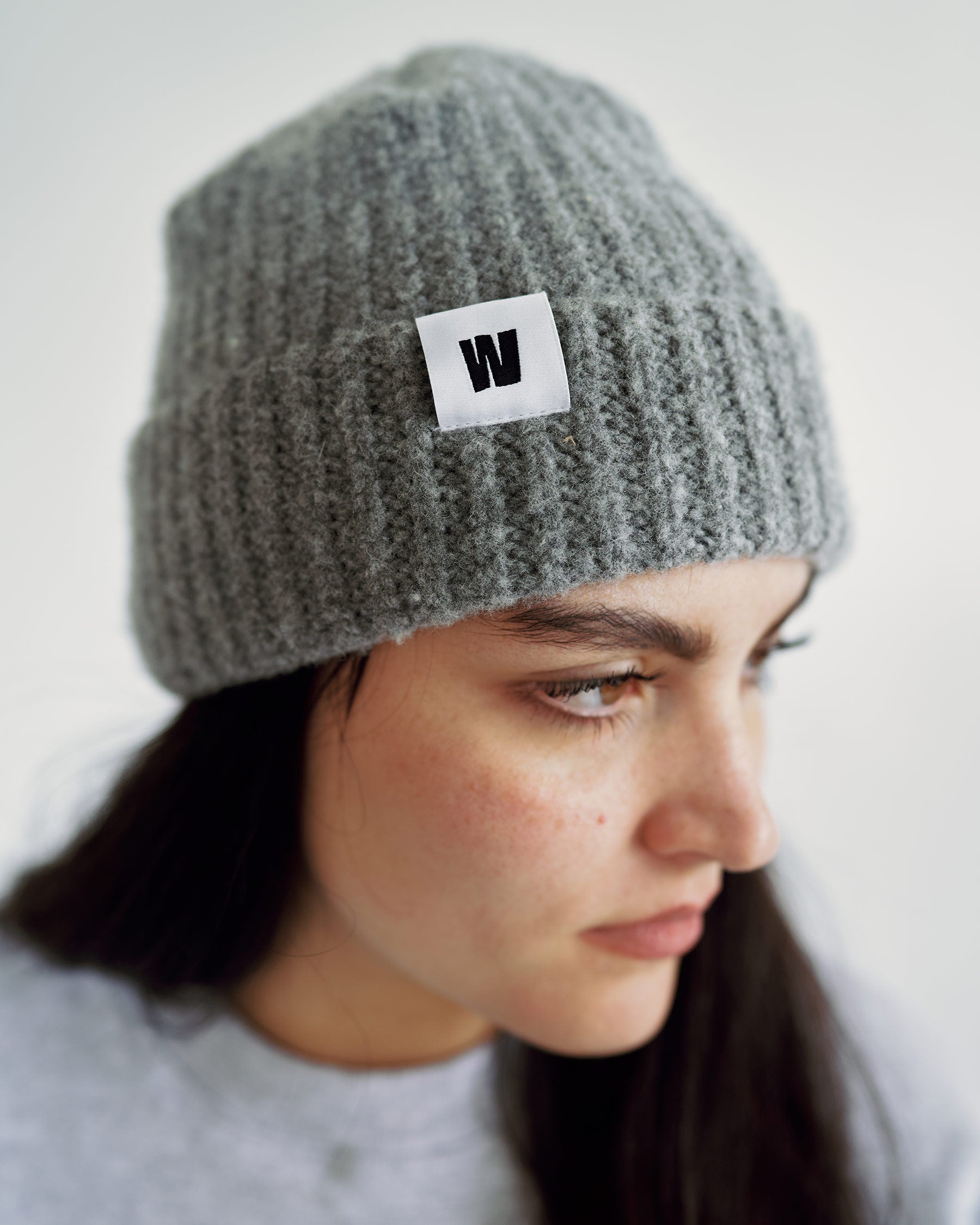 W Beanie in Cloud